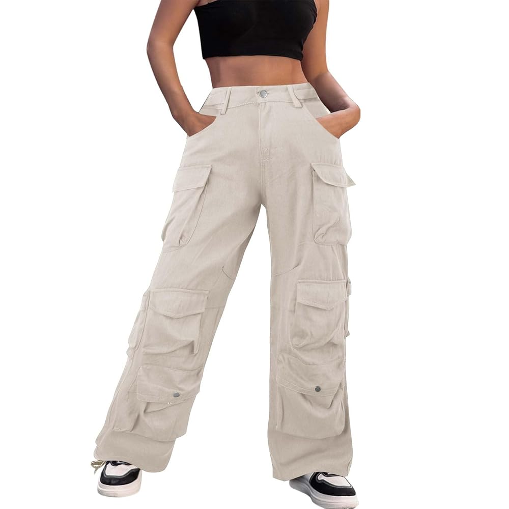 Amazon.com: White Parachute Pants Women High Waisted Y2k